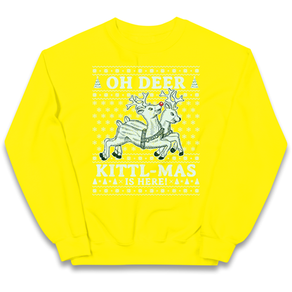 Oh Deer Kittl Mas Is Here Christmas kids sweatshirt