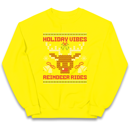Holiday Vibes Reindeer Rides Christmas kids sweatshirt