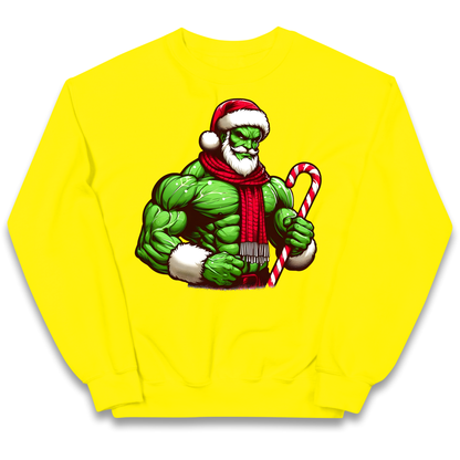 The Hulk Candy Cane Santa kids sweatshirt