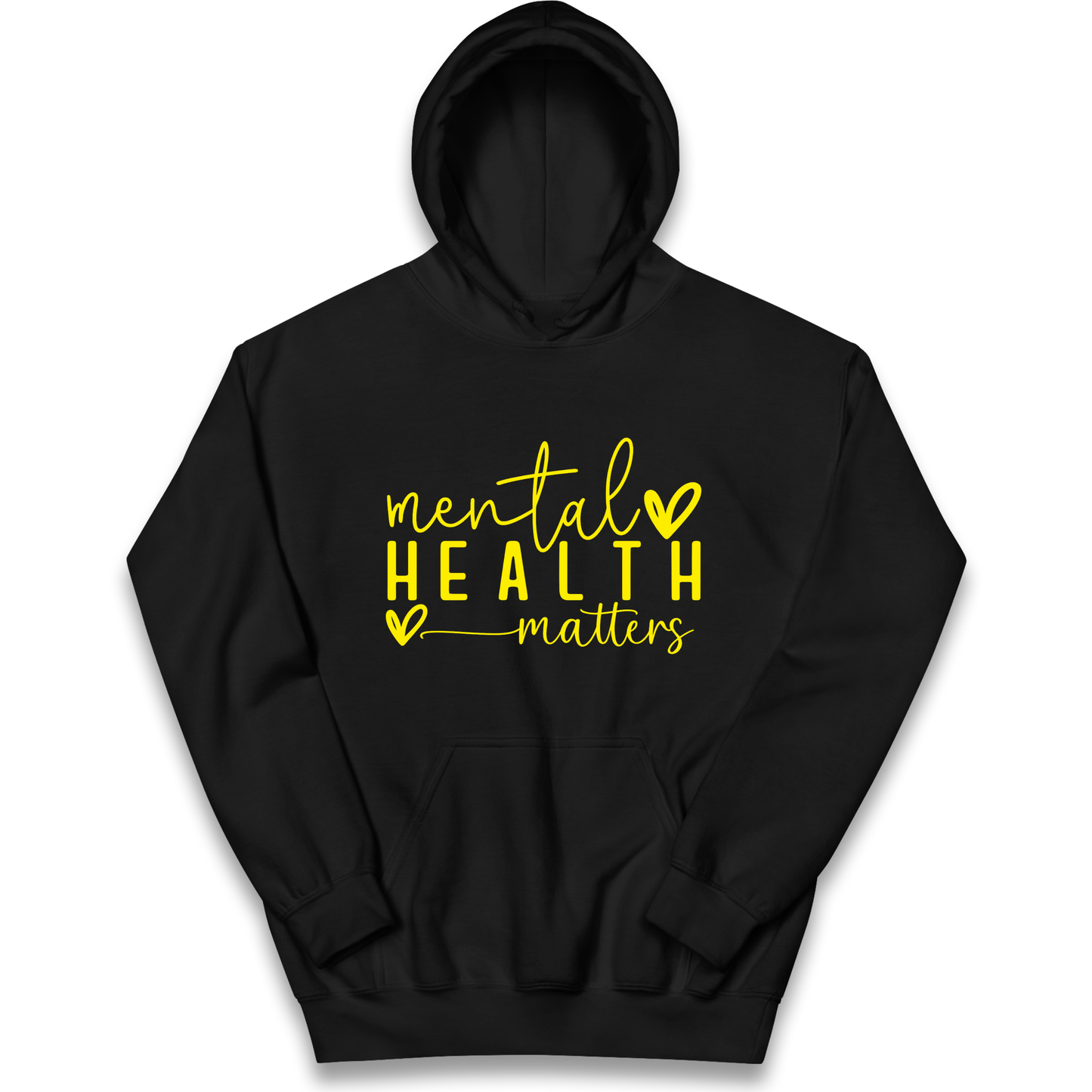 Yellow Mental Health kids hoodie