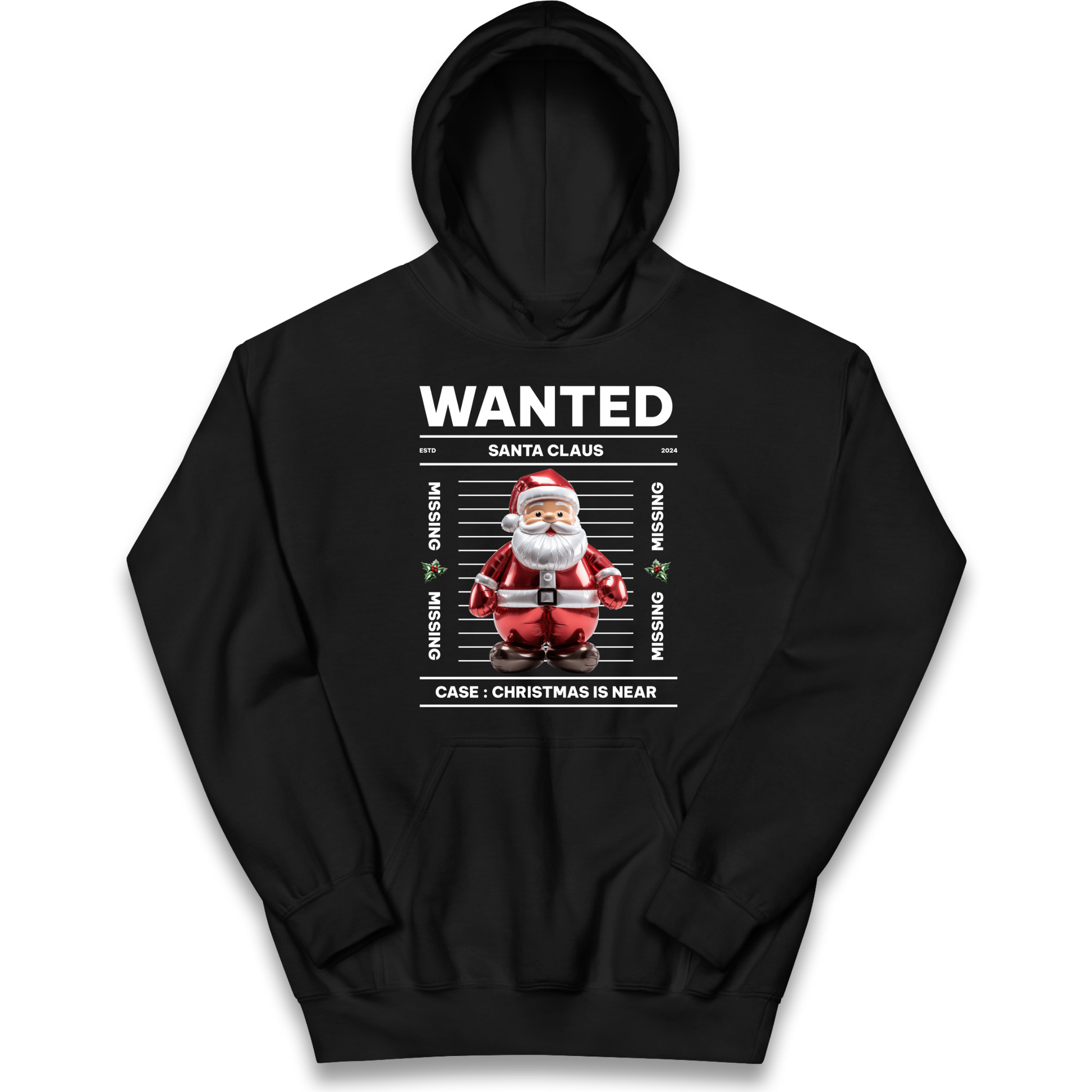 Wanted Santa Claus Christmas kids hoodie
