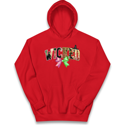 Wicked Pink and Green Bow Kids Hoodie