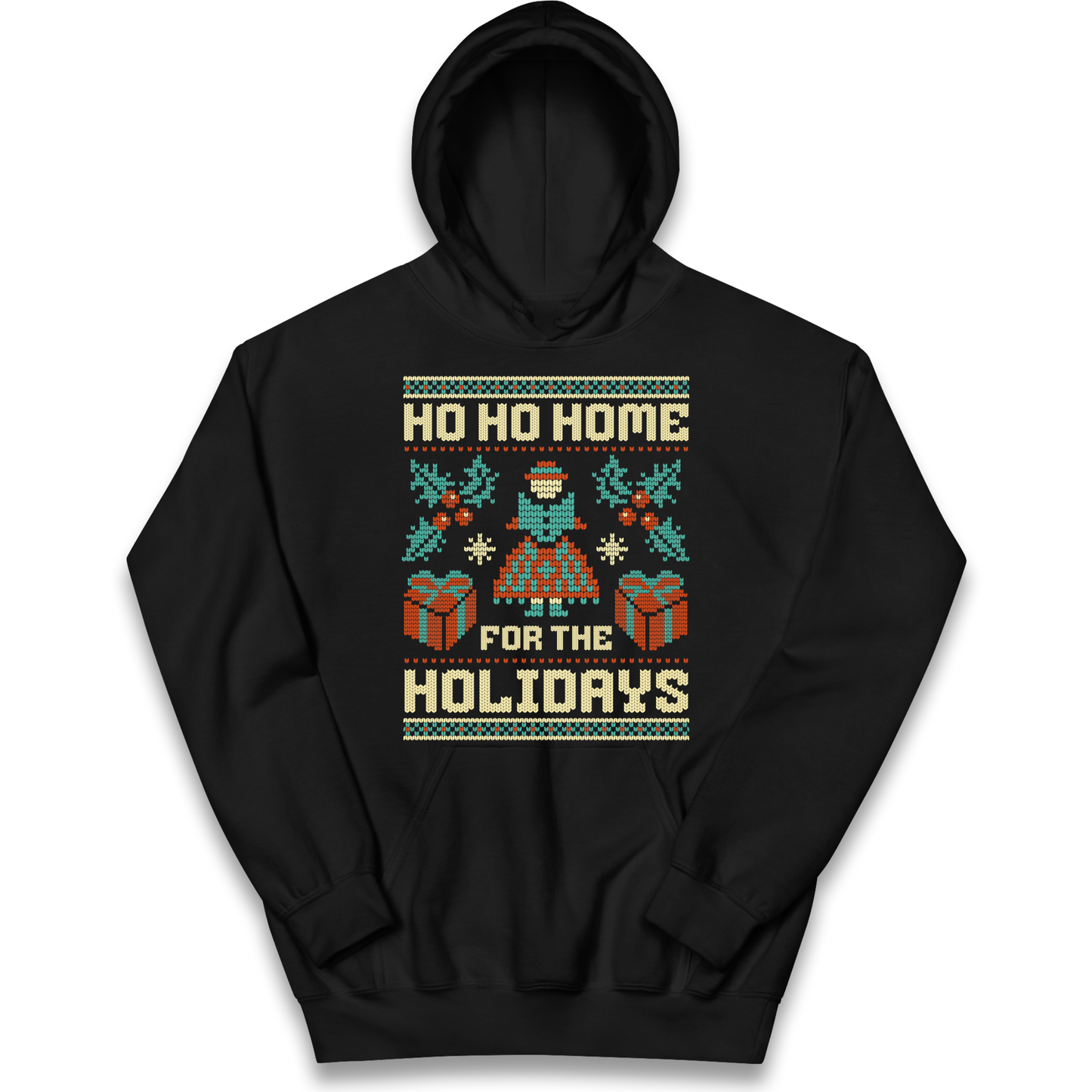 HO HO Home For the Holidays Christmas kids hoodie