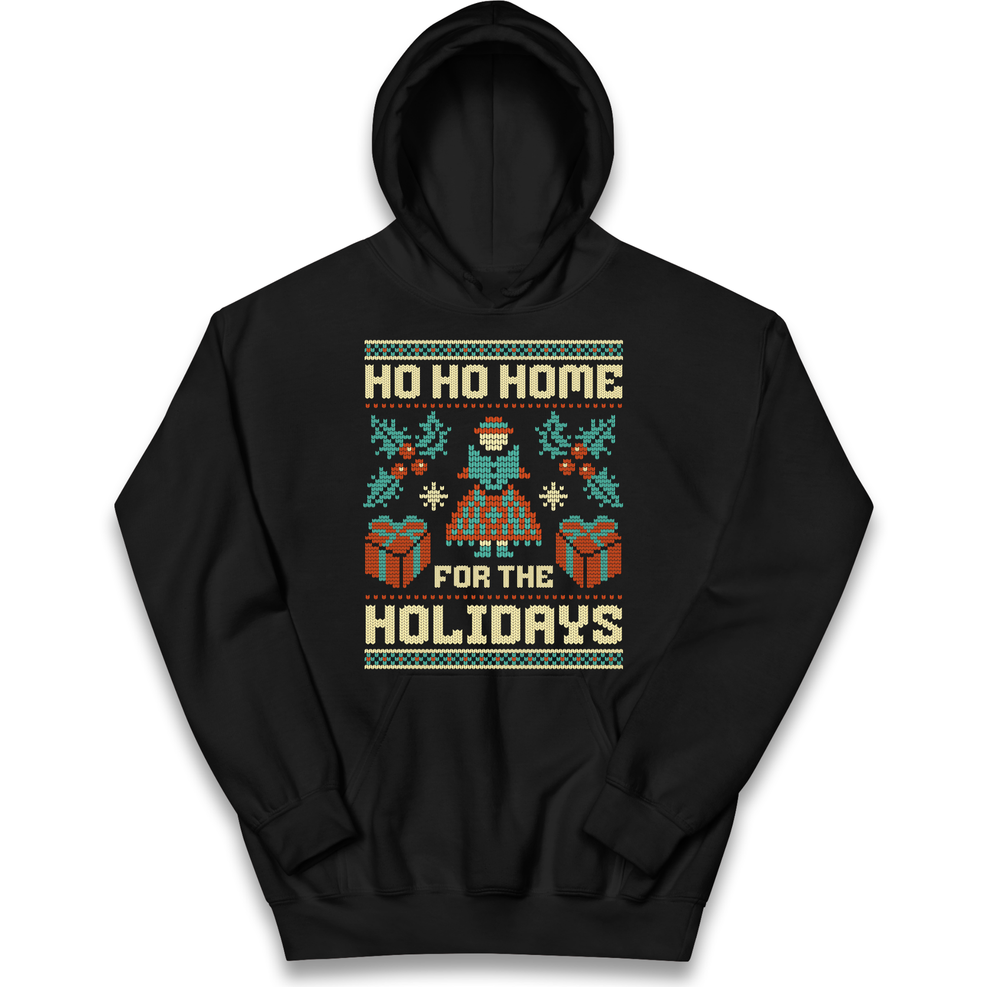HO HO Home For the Holidays Christmas kids hoodie