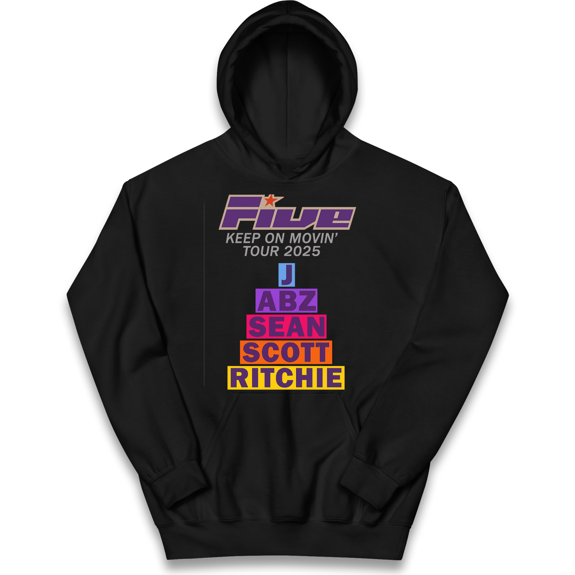 Five Keep On Movin' Tour 2025 kids hoodie