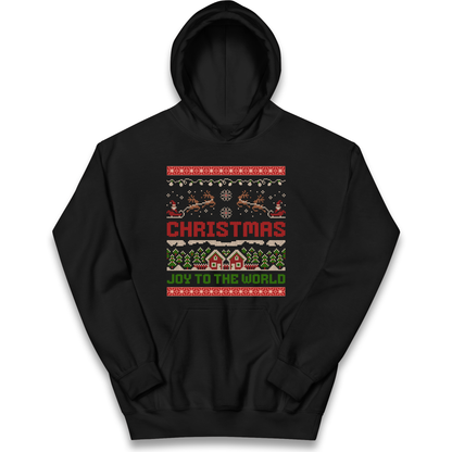 Christmas Joy to the World Christmas kids hoodie