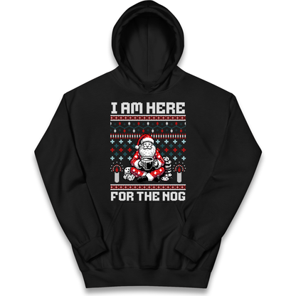 I am Here For The Nog Christmas kids hoodie