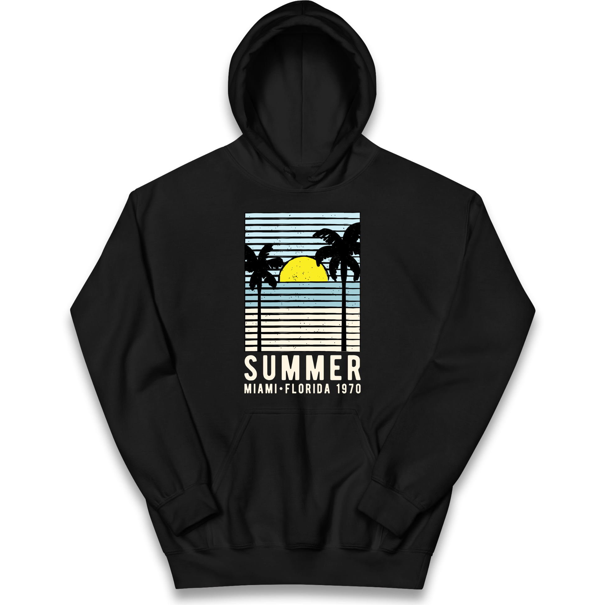Summer Miami Florida 1970 kids hoodie
