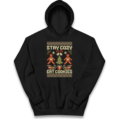 Stay Cozy Eat Cookies Christmas kids hoodie