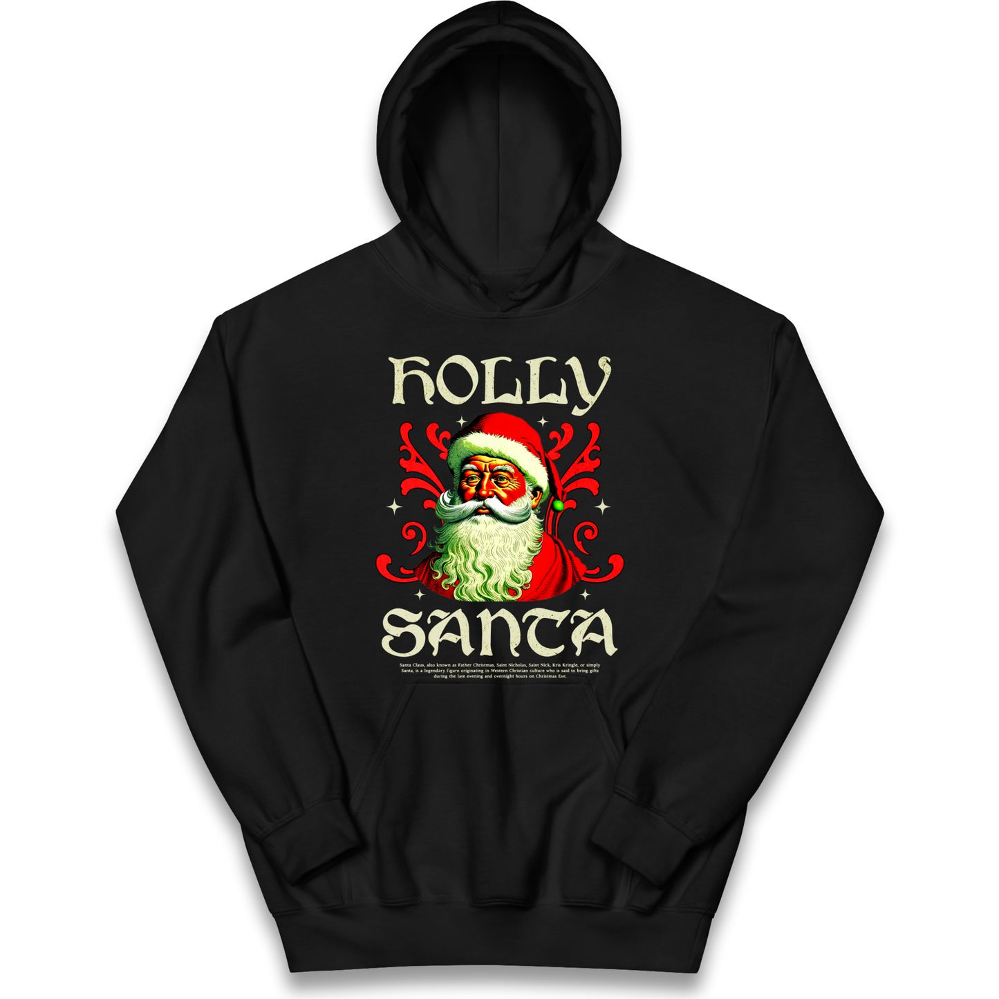Holly Santa Christmas kids hoodie