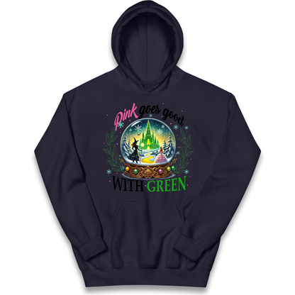 Wicked Pink Goes Good With Green Kids Hoodie
