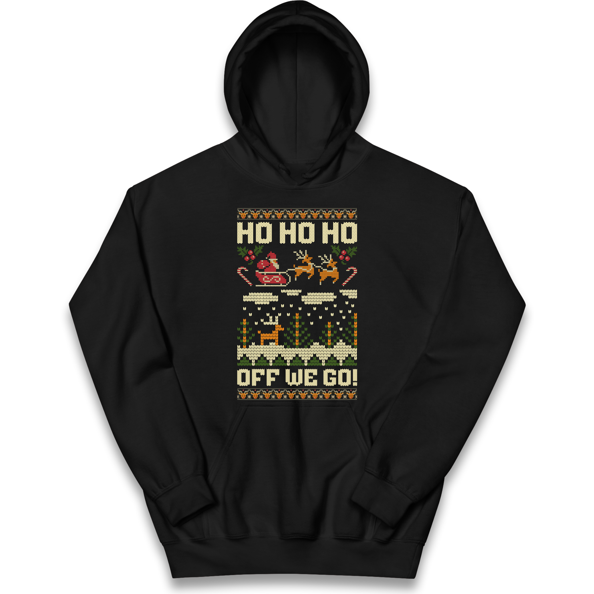 Have Yourself a HO HO HO Off we Go Christmas kids hoodie