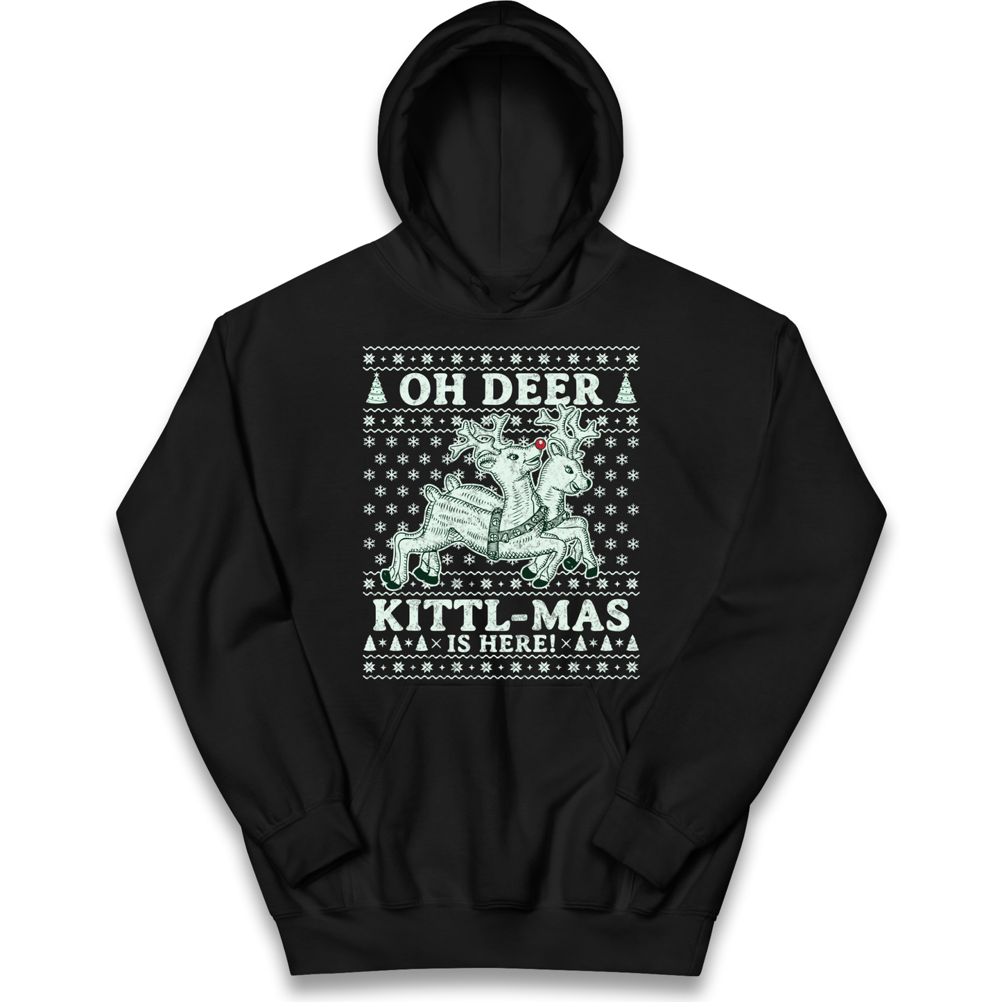 Oh Deer Kittl Mas Is Here Christmas kids hoodie
