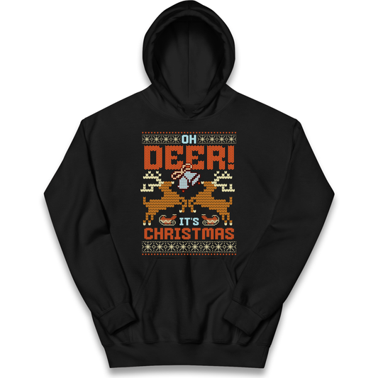 Oh Deer its Christmas kids hoodie