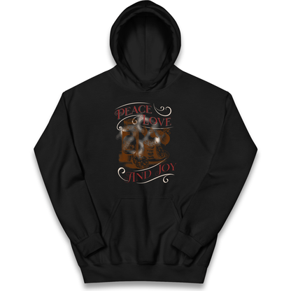 Peace Love And Joy Christmas kids hoodie