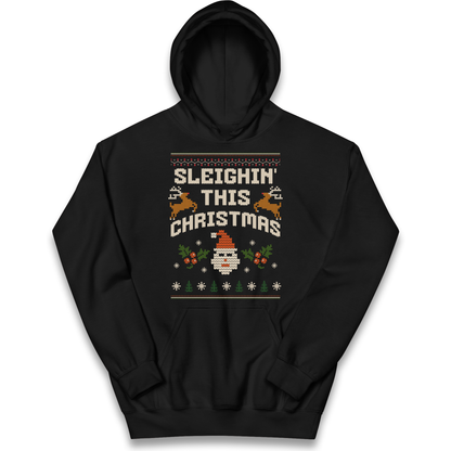 Sleighin This Christmas Christmas kids hoodie