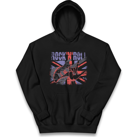 Rock N Roll Union Jack kids hoodie