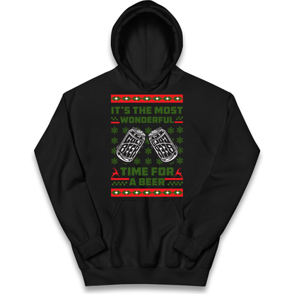 Its The Most Wonderful Time For A Beer Christmas kids hoodie