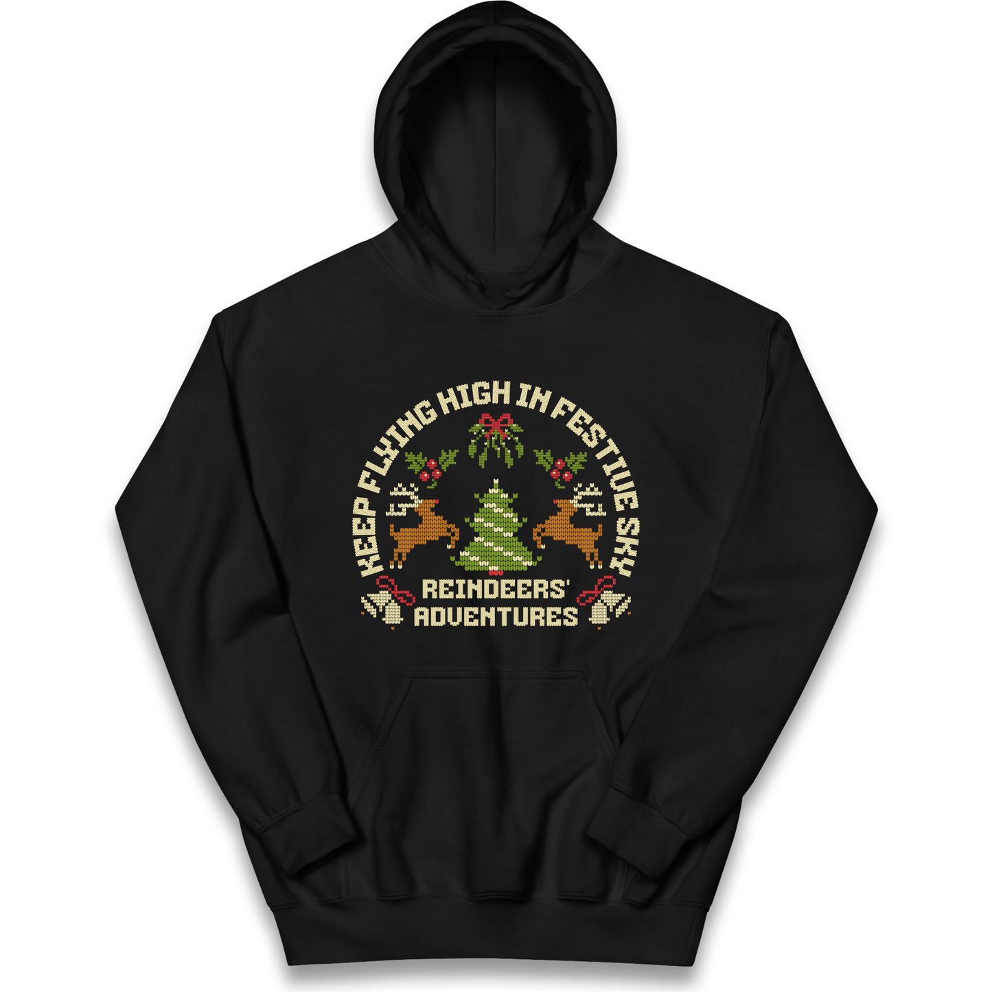 Keep Flying High In Festive Sky Christmas kids hoodie