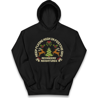 Keep Flying High In Festive Sky Christmas kids hoodie