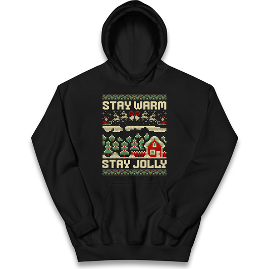 Stay Warm Stay Jolly Christmas kids hoodie