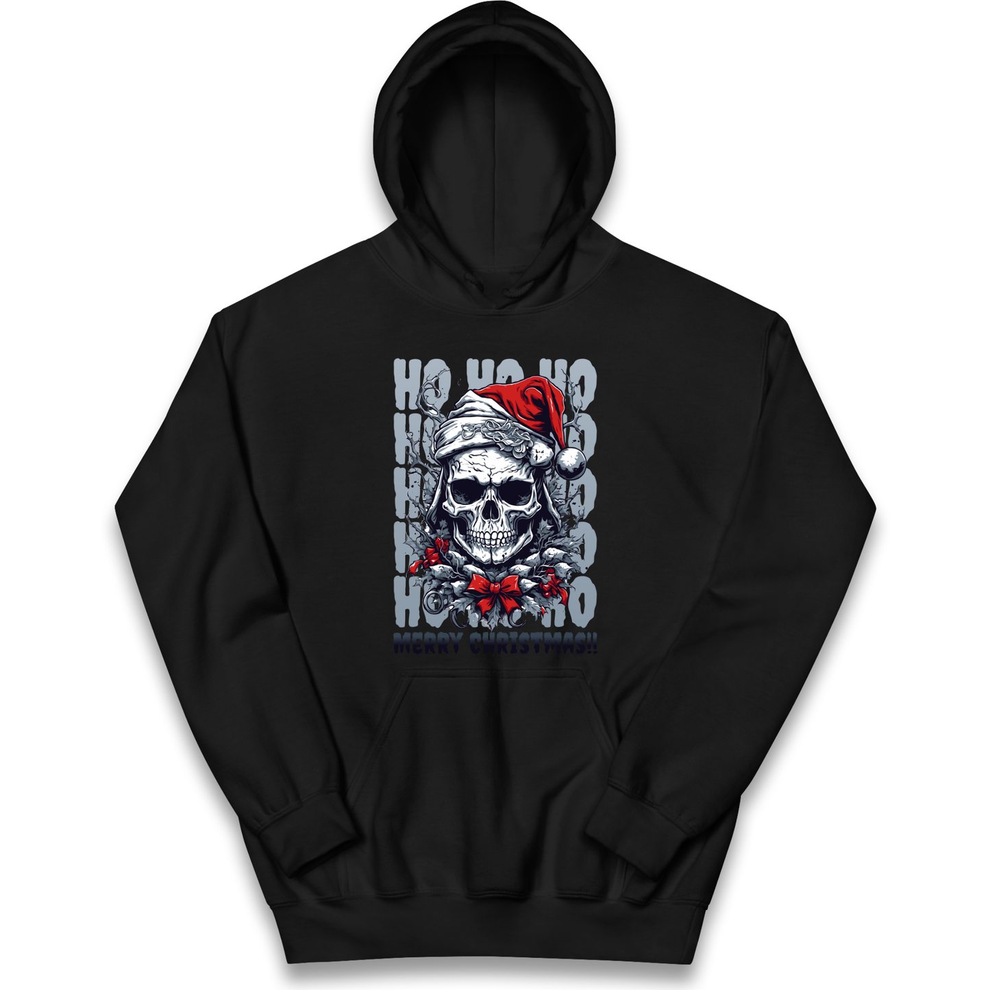 HO HO HO Santa Skelington Christmas kids hoodie
