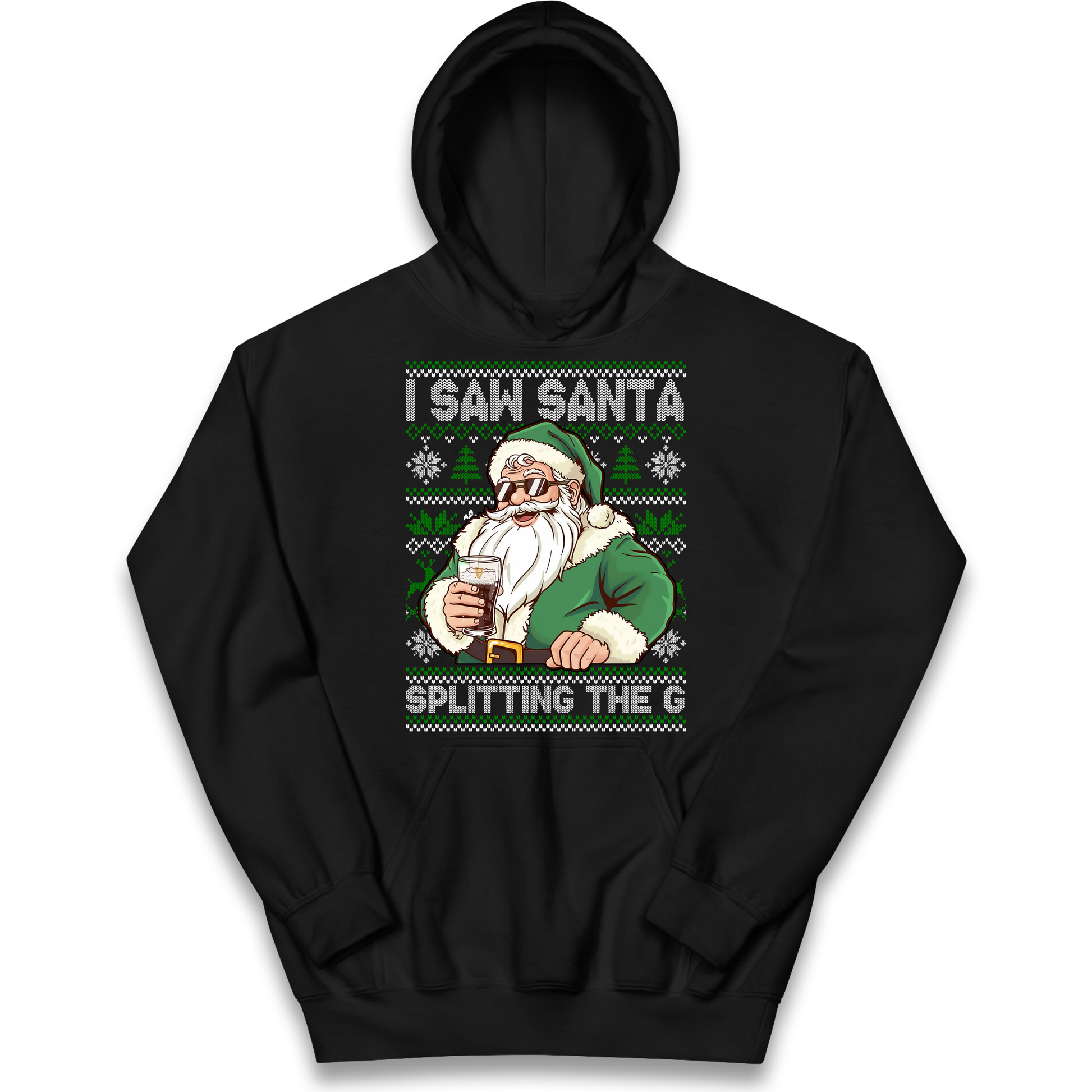 Santa Splitting The G Kids Hoodie