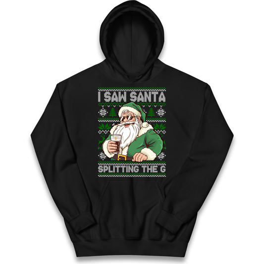 Santa Splitting The G Kids Hoodie