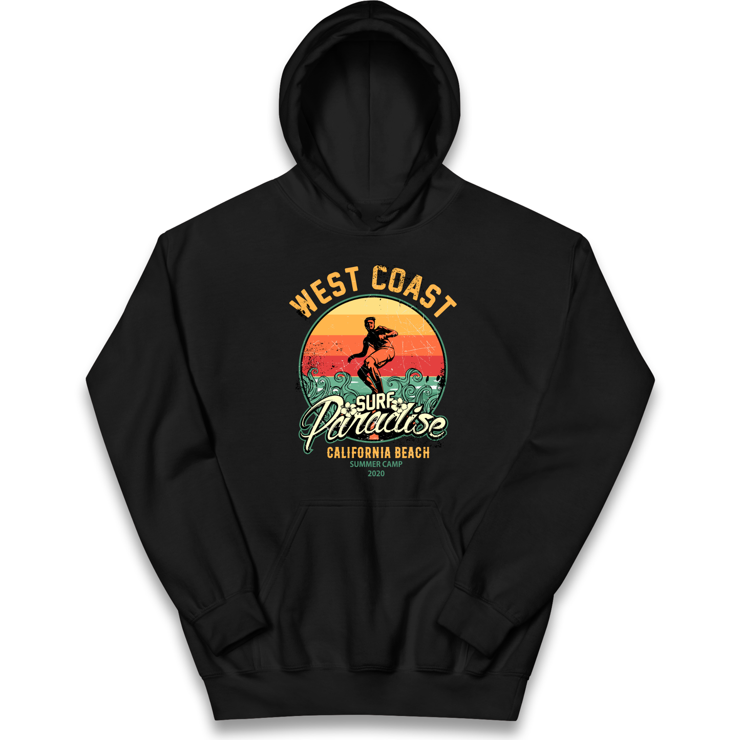 West Coast Surf Paradise kids hoodie