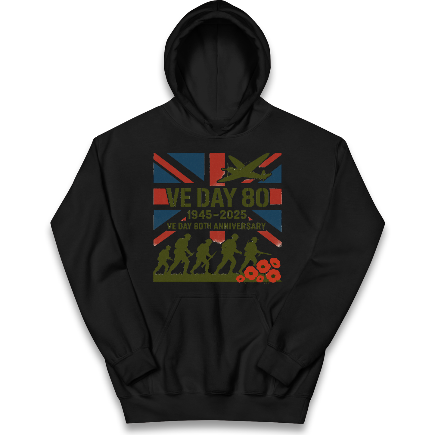 VE Day 80th Anniversary 1945 2025 kids hoodie