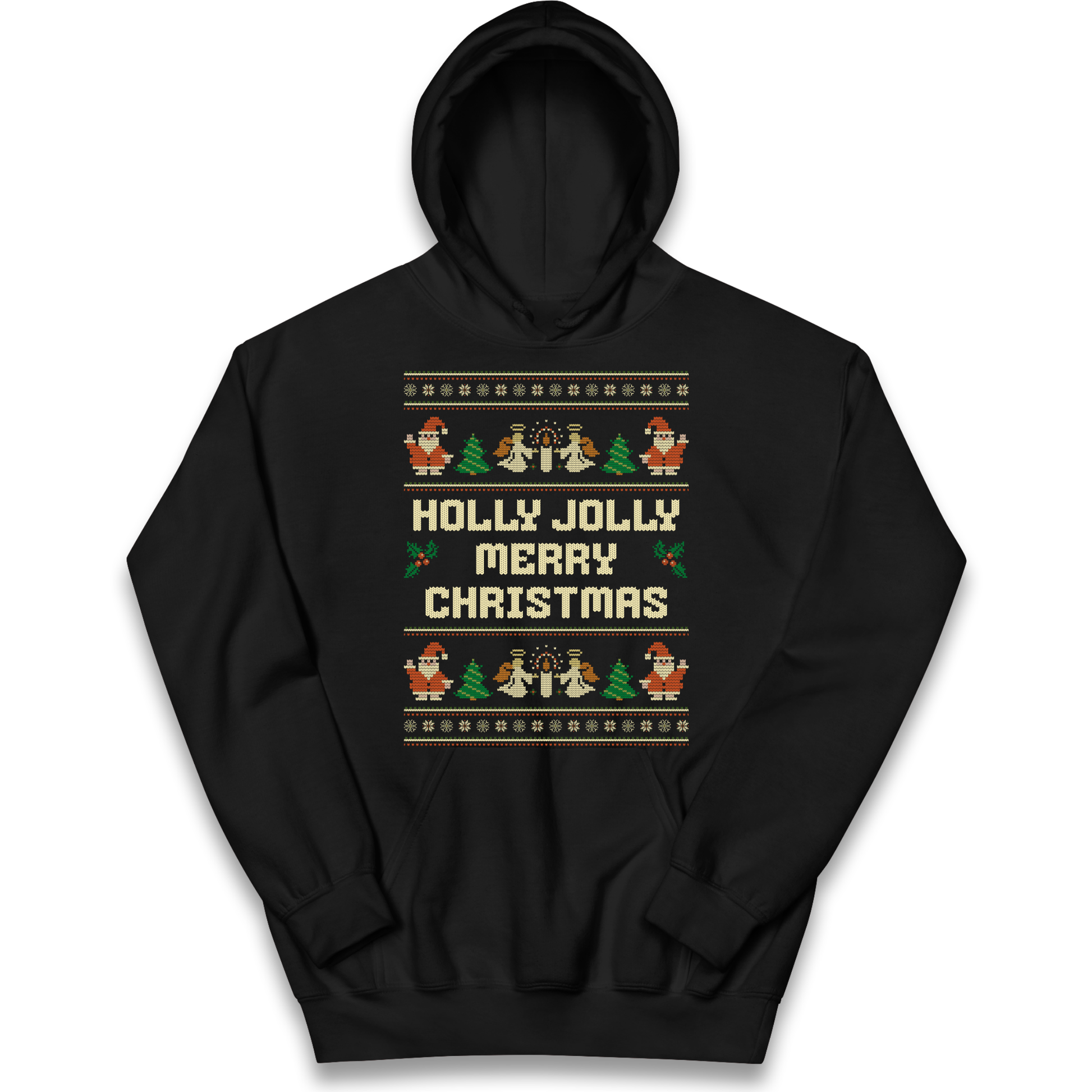 Holly Jolly Merry Christmas kids hoodie