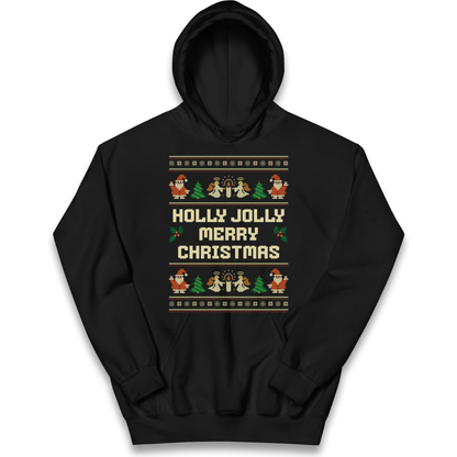 Holly Jolly Merry Christmas kids hoodie
