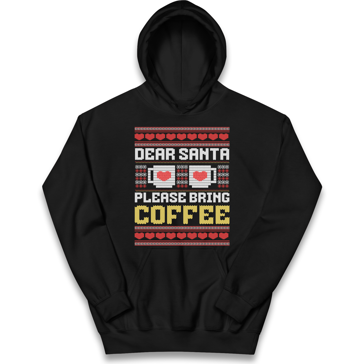 Dear Santa Please Bring Coffee kids hoodie