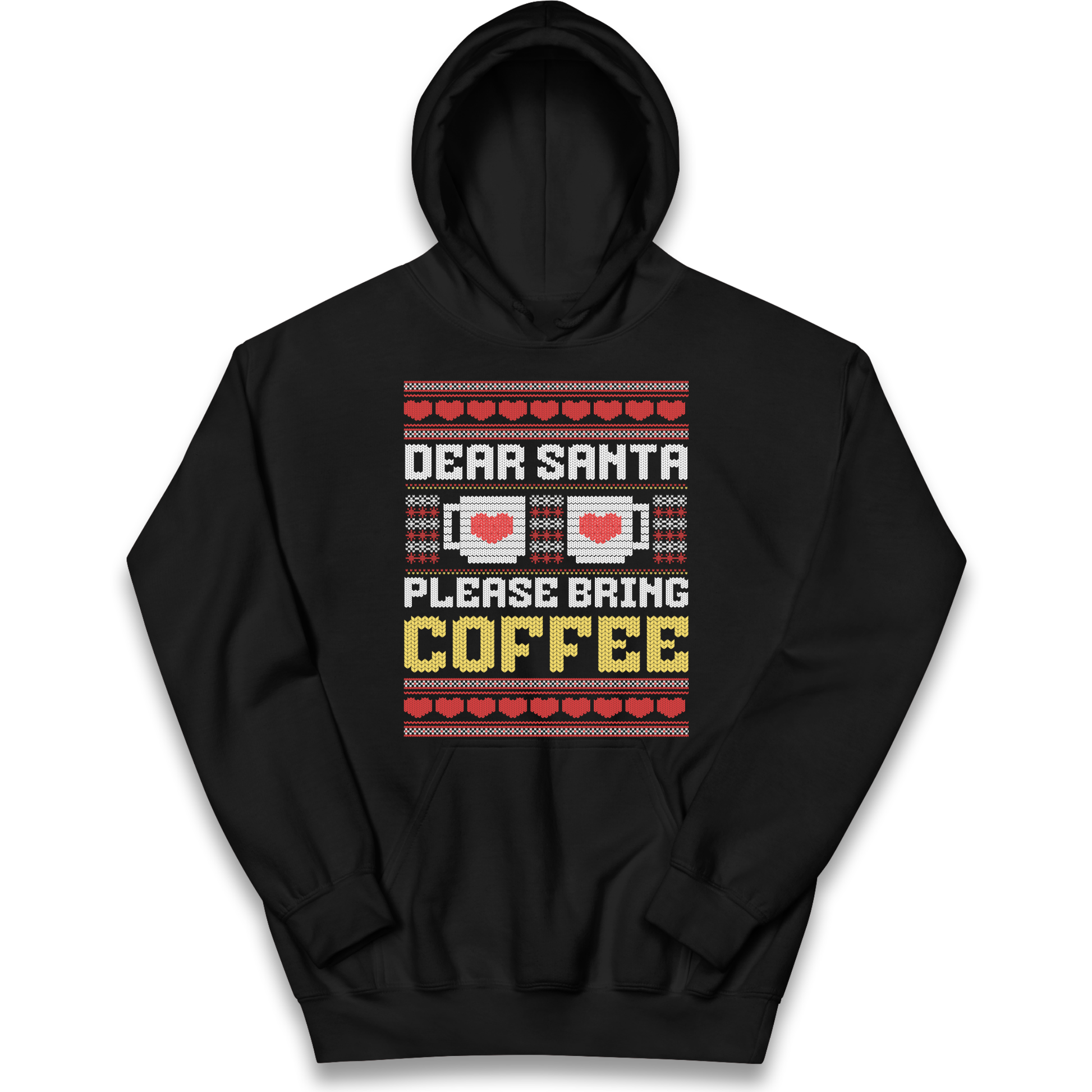 Dear Santa Please Bring Coffee kids hoodie