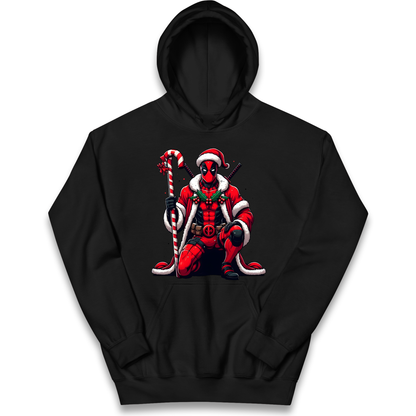 DeadPool Candy Cane Santa kids hoodie
