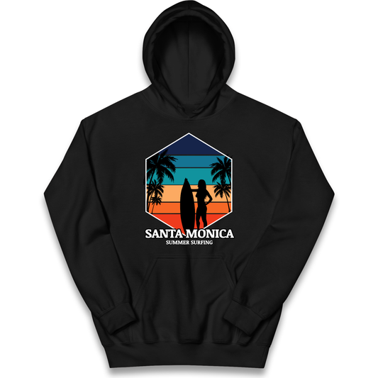 Santa Monica Summer Surfing kids hoodie