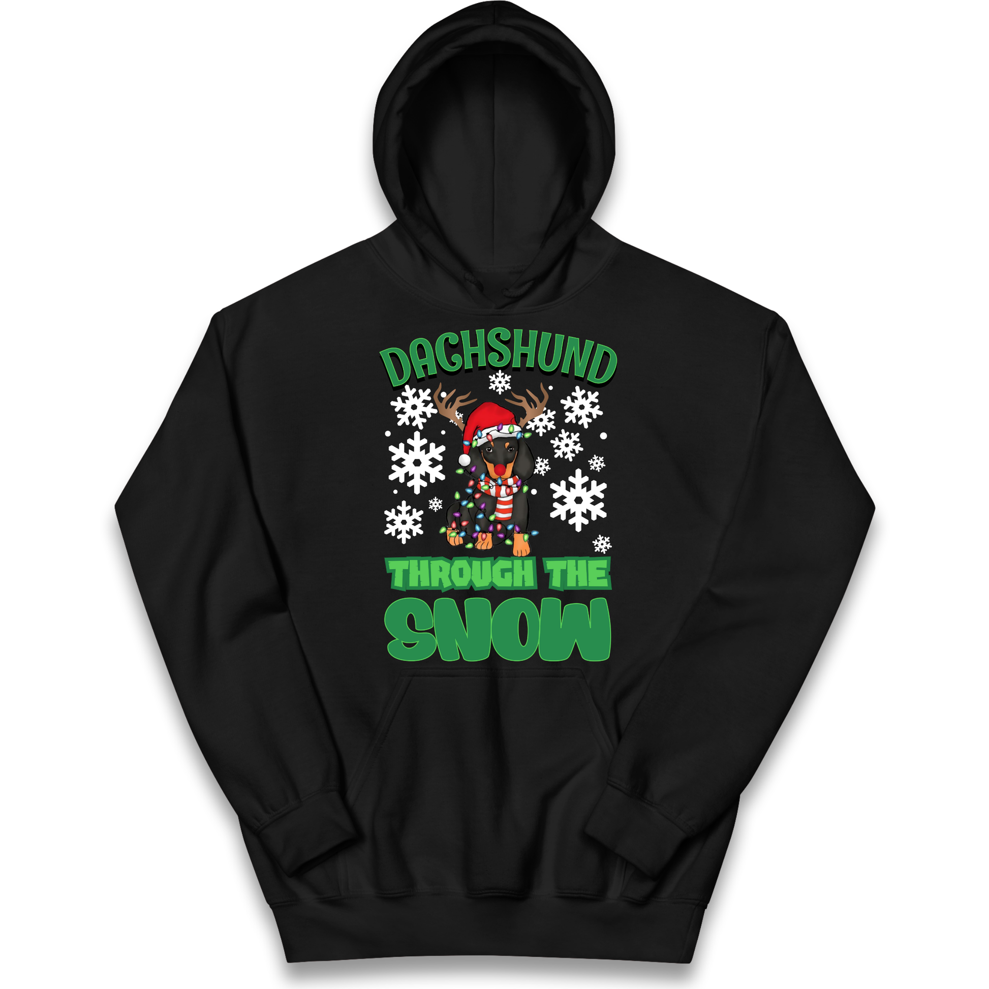 Dachshund Through The Snow Christmas kids hoodie
