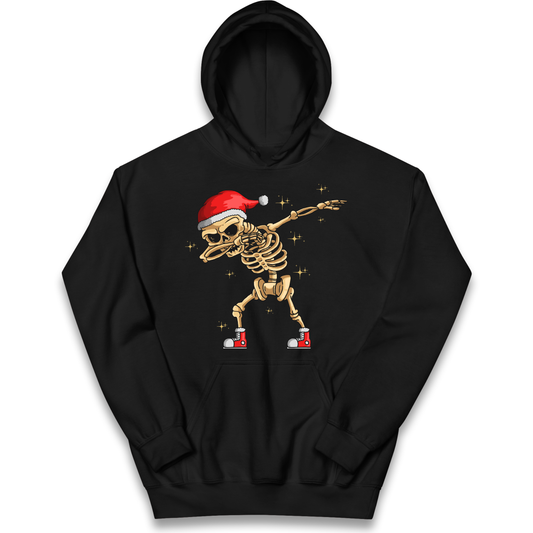 Santa Skellington Dabbing Christmas kids hoodie