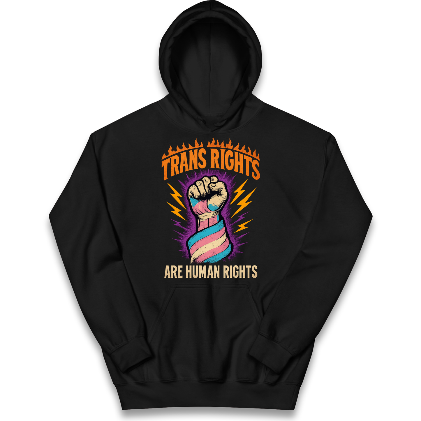 Trans Rights Are Human Rights kids hoodie