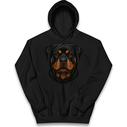 Rottweiler Face kids hoodie