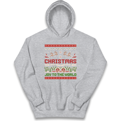 Christmas Joy to the World Christmas kids hoodie