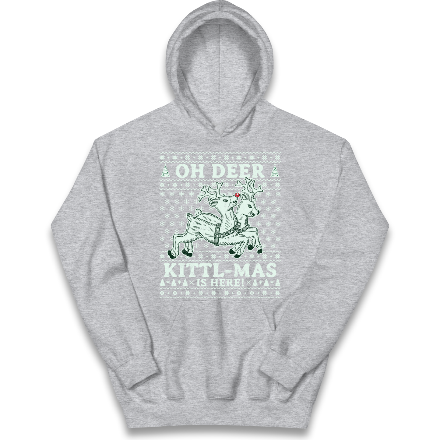 Oh Deer Kittl Mas Is Here Christmas kids hoodie