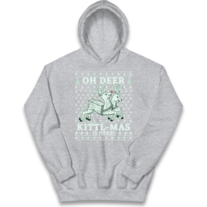 Oh Deer Kittl Mas Is Here Christmas kids hoodie