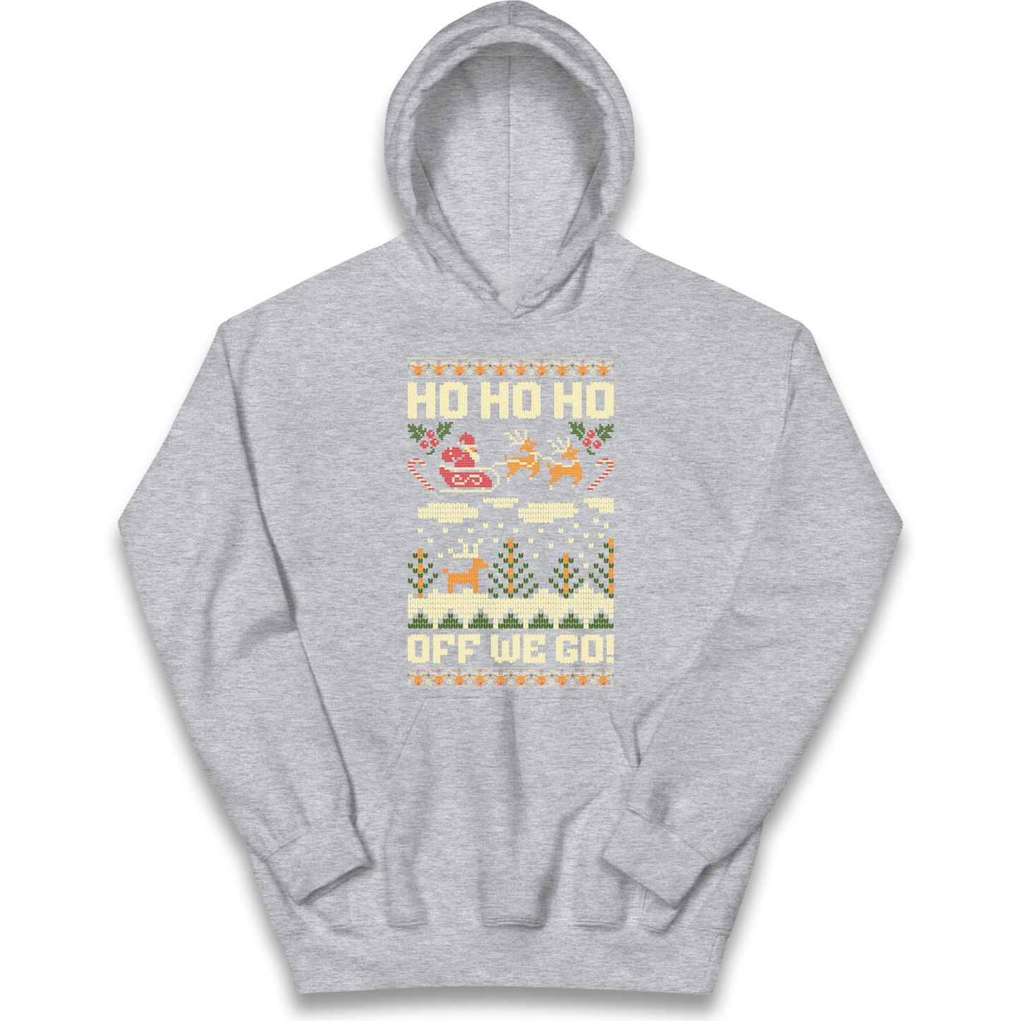 Have Yourself a HO HO HO Off we Go Christmas kids hoodie
