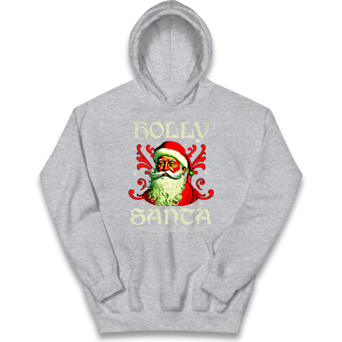Holly Santa Christmas kids hoodie