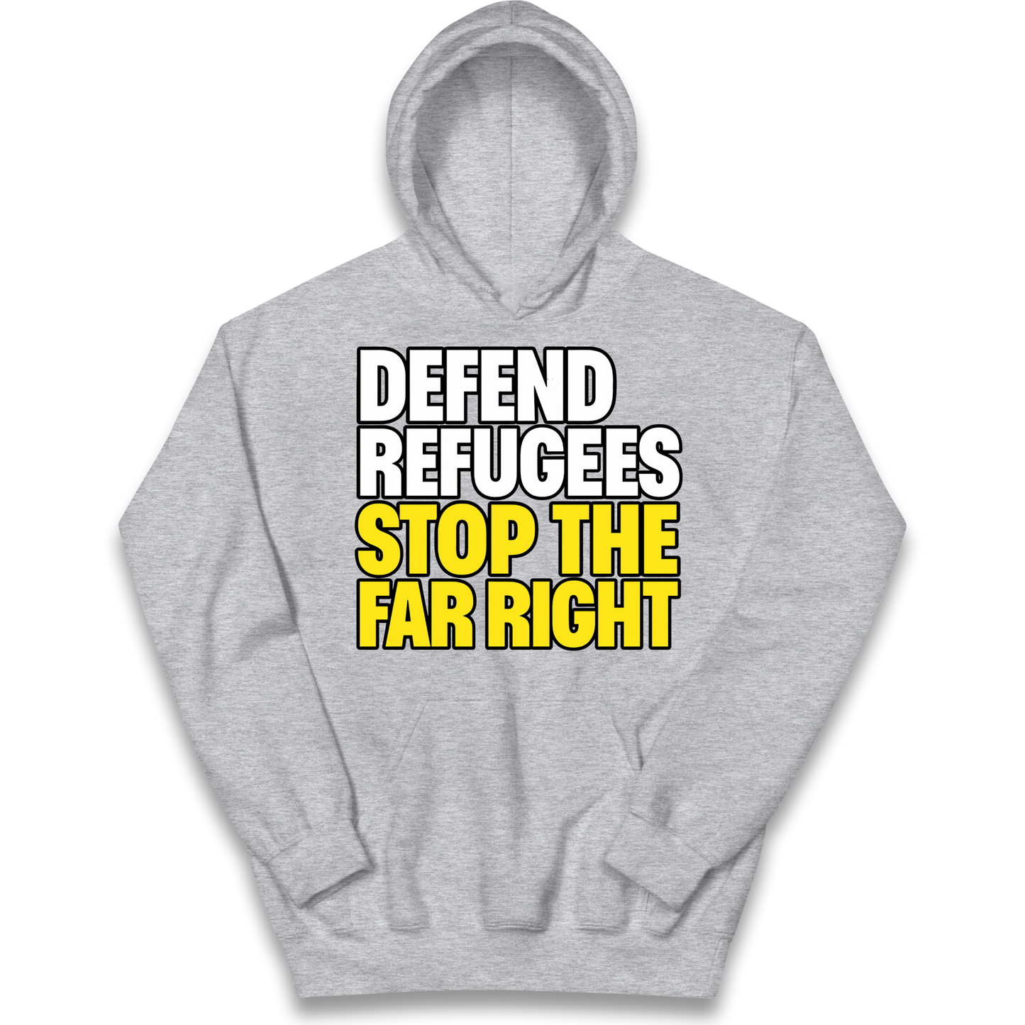 Defend Refugees Stop The Far Right kids hoodie