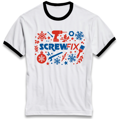 Screwfix Christmas Ringer T Shirt