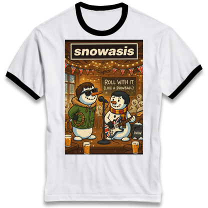 Snowasis Roll Christmas Ringer T Shirt