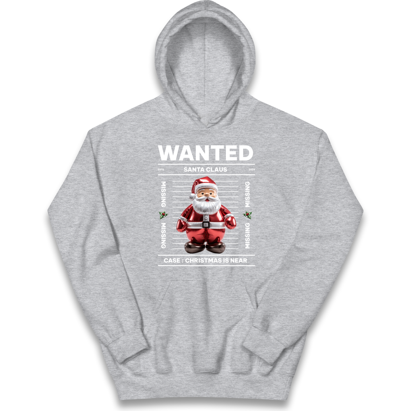 Wanted Santa Claus Christmas kids hoodie