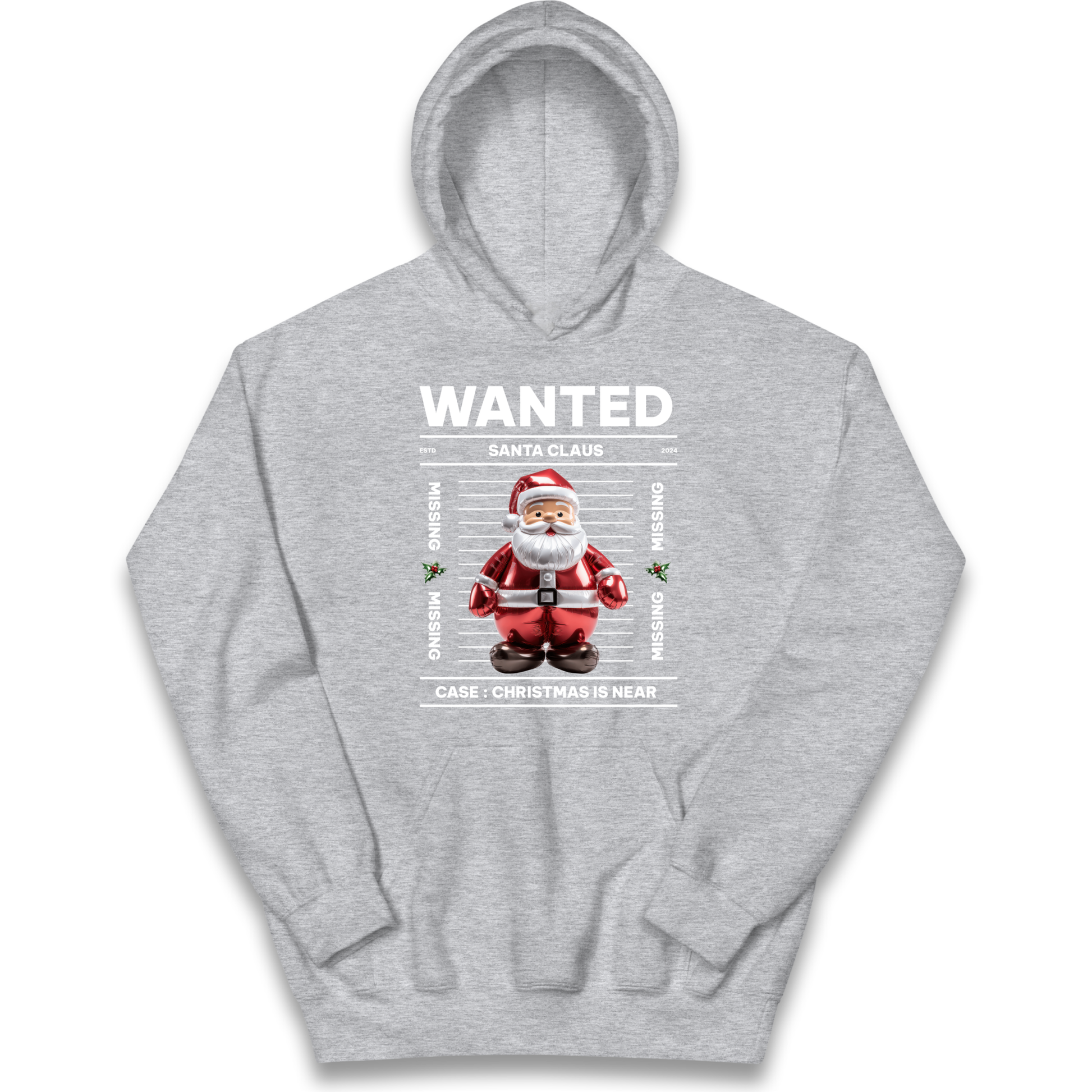 Wanted Santa Claus Christmas kids hoodie
